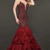 Rachel Allan Couture - 8414 Embellished Deep V-neck Mermaid Dress