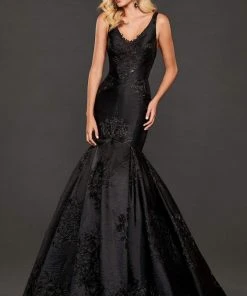 Rachel Allan Couture - 8417 Lace Appliqued Trumpet Evening Gown