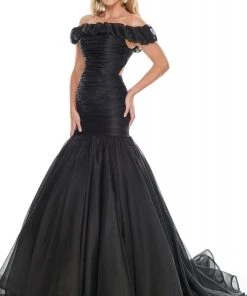 Formal Gowns Rachel Allan Couture - 8430 Off-Shoulder Ruffled Trumpet Dress