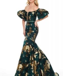 Formal Gowns Rachel Allan Couture - 8436 Off-Shoulder Trumpet Dress