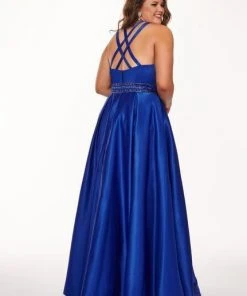 Formal Gowns Rachel Allan Curves - 6674 Brooch Accented Keyhole Cutout A-Line Gown 11 Formal Gowns Rachel Allan Curves - 6674 Brooch Accented Keyhole Cutout A-Line Gown