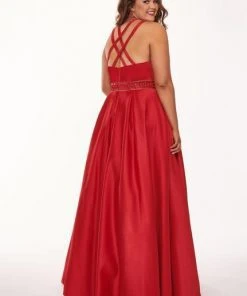 Formal Gowns Rachel Allan Curves - 6674 Brooch Accented Keyhole Cutout A-Line Gown 8 Formal Gowns Rachel Allan Curves - 6674 Brooch Accented Keyhole Cutout A-Line Gown