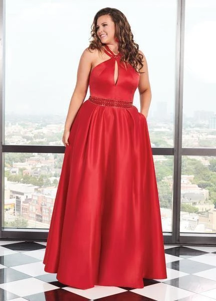 Formal Gowns Rachel Allan Curves - 6674 Brooch Accented Keyhole Cutout A-Line Gown 5 Formal Gowns Rachel Allan Curves - 6674 Brooch Accented Keyhole Cutout A-Line Gown