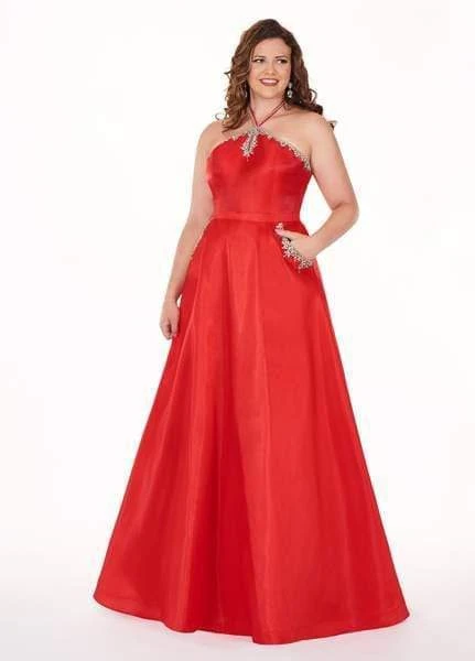 Formal Gowns Rachel Allan Curves - 6682 Crystal Beaded Halter A-line Dress 3 Formal Gowns Rachel Allan Curves - 6682 Crystal Beaded Halter A-line Dress