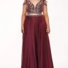 Rachel Allan Curves - 6693 Two Piece Beaded Chiffon A-line Dress
