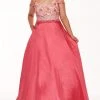 Formal Gowns Rachel Allan Curves - 6696 Beaded V-neck Taffeta Ballgown 1 Formal Gowns Rachel Allan Curves - 6696 Beaded V-neck Taffeta Ballgown