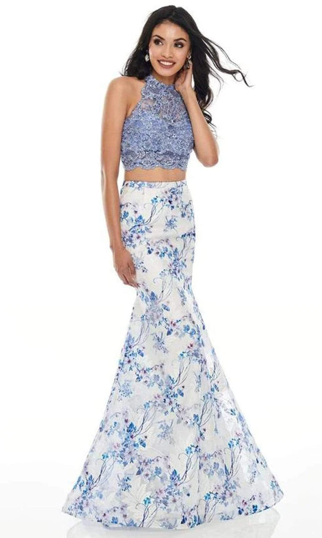 Rachel Allan - Embellished High Neck Lace-Up Open Back Two Piece Gown 7170 - 1 Pc Periwinkle In Size 4 Available 3 Rachel Allan - Embellished High Neck Lace-Up Open Back Two Piece Gown 7170 - 1 Pc Periwinkle In Size 4 Available