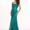 Rachel Allan - Embroidered Lace Scoop Neck Gown 6590 - 1 Pc Deep Jade In Size 10 Available 2 Rachel Allan - Embroidered Lace Scoop Neck Gown 6590 - 1 Pc Deep Jade In Size 10 Available