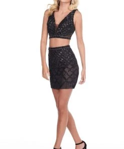 Rachel Allan Homecoming - 4015 Two Piece Sequin Embroidered Dress Cocktail Dresses