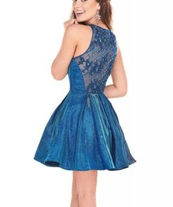 Rachel Allan Homecoming - 4045 Embellished Romper With Aline Overskirt Cocktail Dresses