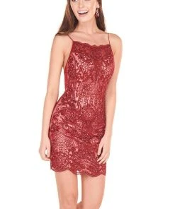 Rachel Allan Homecoming - 4064 Embroidered Halter Neck Sheath Dress 5 Rachel Allan Homecoming - 4064 Embroidered Halter Neck Sheath Dress
