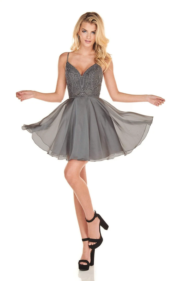 Cocktail Dresses Rachel Allan Homecoming - 4100 Applique Plunging V-neck Chiffon Dress 3 Cocktail Dresses Rachel Allan Homecoming - 4100 Applique Plunging V-neck Chiffon Dress