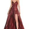 Formal Gowns Rachel Allan Homecoming - 4142 Ruched Deep V-neck A-line Gown