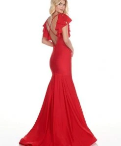 Formal Gowns Rachel Allan Homecoming - 4150 Deep V-neck Jersey Mermaid Dress