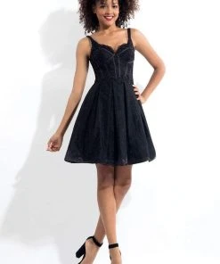 Rachel Allan LBD - L1127 Appliqued Lace Bustier Dress