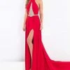 Rachel Allan Prima Donna - 5011 Beaded Halter Gown With Split Overlay