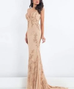 Rachel Allan Prima Donna - 5014 Plunging Lattice Beaded Evening Gown 5 Rachel Allan Prima Donna - 5014 Plunging Lattice Beaded Evening Gown