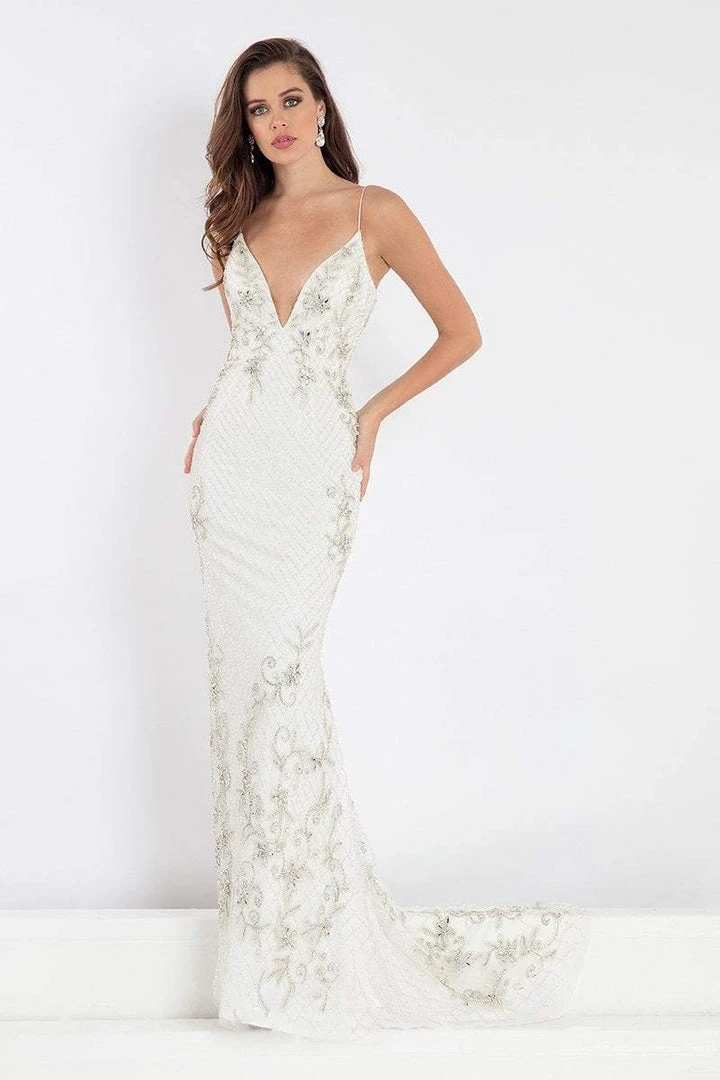 Rachel Allan Prima Donna - 5014 Plunging Lattice Beaded Evening Gown 3 Rachel Allan Prima Donna - 5014 Plunging Lattice Beaded Evening Gown