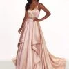 Rachel Allan Prima Donna - 5061 Sweetheart Metallic Woven A-line Dress