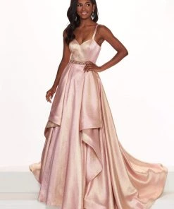 Rachel Allan Prima Donna - 5061 Sweetheart Metallic Woven A-line Dress