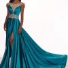 Formal Gowns Rachel Allan Prima Donna - 5063 Silver Beaded Bateau A-line Dress