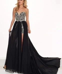 Formal Gowns Rachel Allan Prima Donna - 5064 Beaded Sweetheart Romper With Skirt