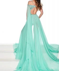 Rachel Allan Primadonna - 5075 Embellished Asymmetric Chiffon Dress Formal Gowns 9 Rachel Allan Primadonna - 5075 Embellished Asymmetric Chiffon Dress Formal Gowns