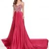 Rachel Allan Primadonna - 5078 Embellished V-neck Satin Dress Formal Gowns 2 Rachel Allan Primadonna - 5078 Embellished V-neck Satin Dress Formal Gowns