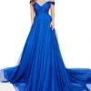 Rachel Allan Primadonna - 5080 Embellished Off-Shoulder Chiffon Dress
