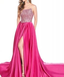 Rachel Allan Primadonna - 5087 Embellished Strapless A-line Gown Formal Gowns