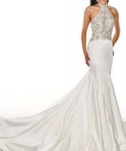 Rachel Allan Primadonna - 5114 High-Neck Embellished Trumpet Dress