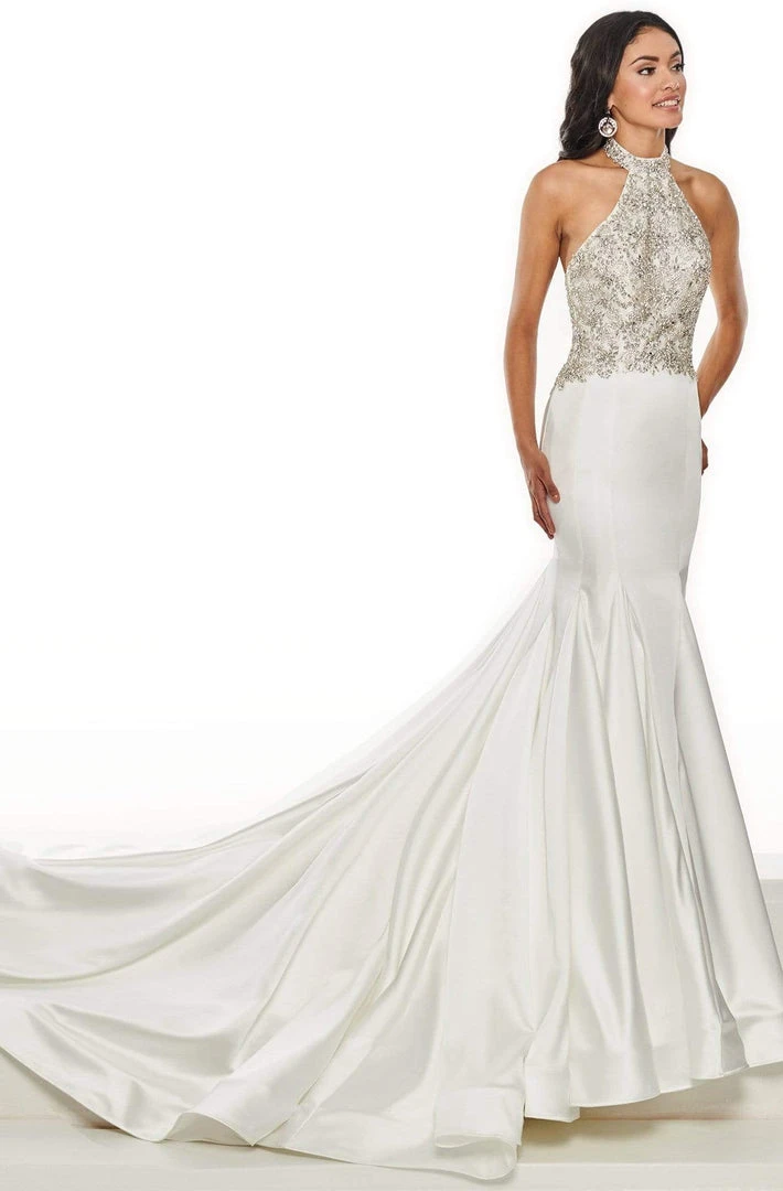 Rachel Allan Primadonna - 5114 High-Neck Embellished Trumpet Dress 4 Rachel Allan Primadonna - 5114 High-Neck Embellished Trumpet Dress