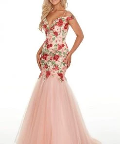 Rachel Allan Prom - 7001 Embroidered Off-Shoulder Mermaid Dress