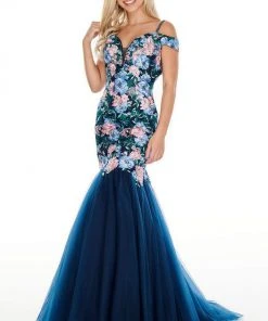 Rachel Allan Prom - 7001 Embroidered Off-Shoulder Mermaid Dress