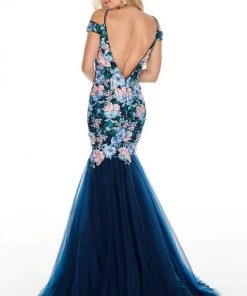 Rachel Allan Prom - 7001 Embroidered Off-Shoulder Mermaid Dress
