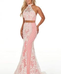 Rachel Allan Prom - 7003 Two Piece High Halter Trumpet Dress Formal Gowns 15 Rachel Allan Prom - 7003 Two Piece High Halter Trumpet Dress Formal Gowns