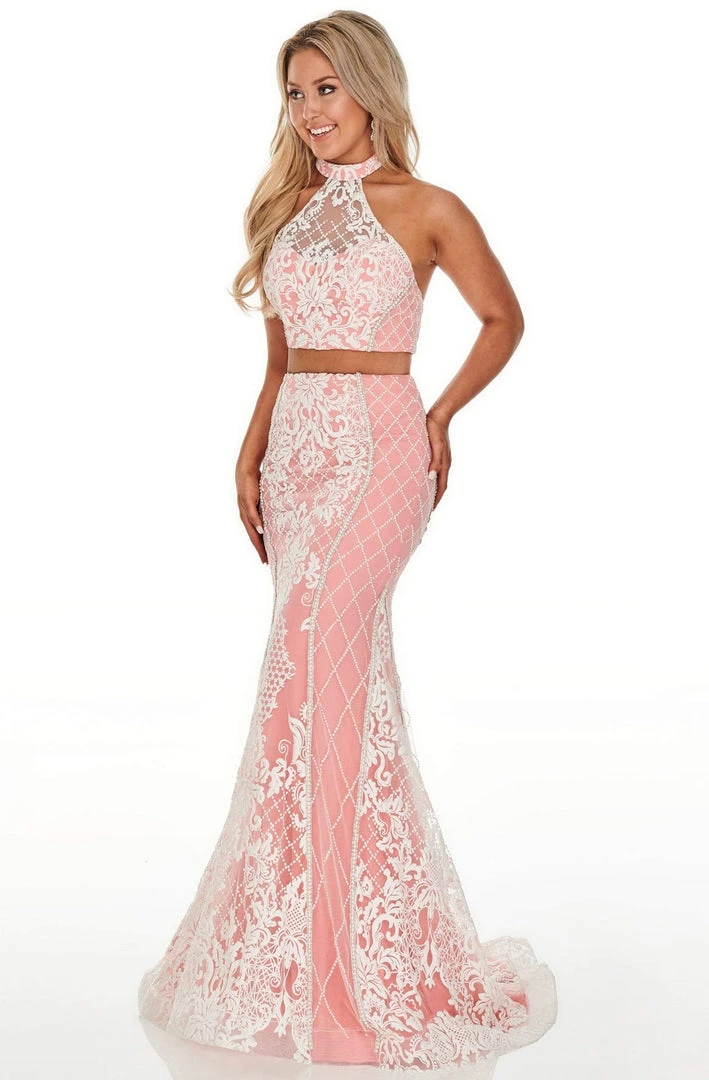 Rachel Allan Prom - 7003 Two Piece High Halter Trumpet Dress Formal Gowns 7 Rachel Allan Prom - 7003 Two Piece High Halter Trumpet Dress Formal Gowns