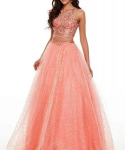 Rachel Allan Prom - 7025 Two-Piece Sequin-Ornate Tulle Gown