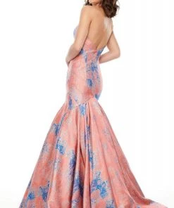 Rachel Allan Prom - 7032 Strapless Metallic Jacquard Trumpet Gown Formal Gowns 13 Rachel Allan Prom - 7032 Strapless Metallic Jacquard Trumpet Gown Formal Gowns