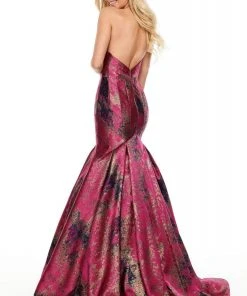 Rachel Allan Prom - 7032 Strapless Metallic Jacquard Trumpet Gown Formal Gowns 11 Rachel Allan Prom - 7032 Strapless Metallic Jacquard Trumpet Gown Formal Gowns