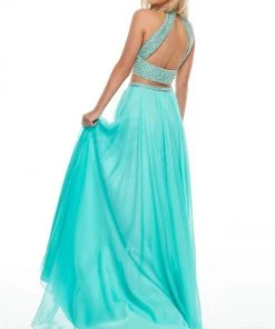 Formal Gowns Rachel Allan Prom - 7034 Two Piece Embellished A-Line Gown