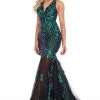 Formal Gowns Rachel Allan Prom - 7035 Sequined Plunging Halter Trumpet Dress 2 Formal Gowns Rachel Allan Prom - 7035 Sequined Plunging Halter Trumpet Dress