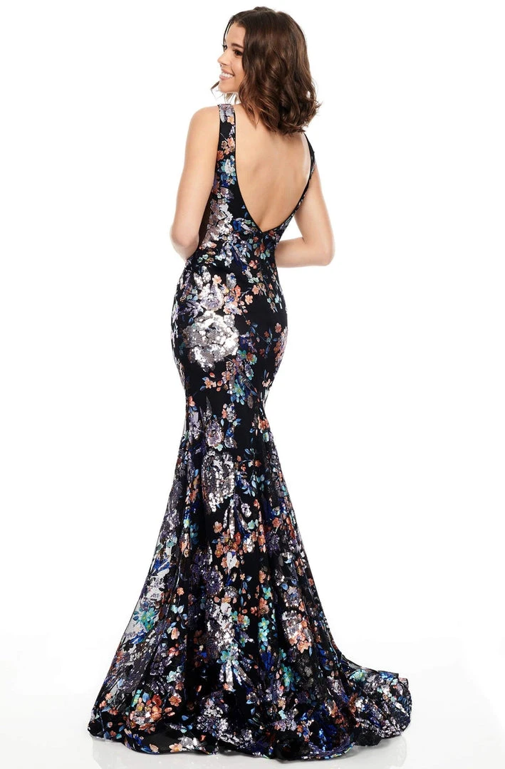 Rachel Allan Prom - 7045 Embellished Deep V-Neck Trumpet Dress 4 Rachel Allan Prom - 7045 Embellished Deep V-Neck Trumpet Dress