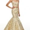 Rachel Allan Prom - 7050 Two Piece Beaded Brocade Mermaid Dress Formal Gowns