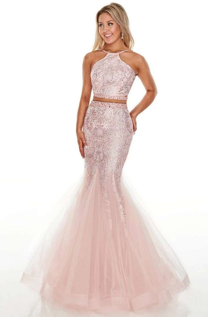 Rachel Allan Prom - 7057 Two Piece Embroidered Halter Mermaid Dress 3 Rachel Allan Prom - 7057 Two Piece Embroidered Halter Mermaid Dress