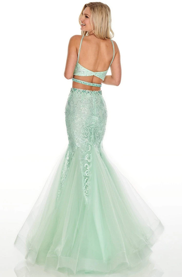 Rachel Allan Prom - 7057 Two Piece Embroidered Halter Mermaid Dress 7 Rachel Allan Prom - 7057 Two Piece Embroidered Halter Mermaid Dress