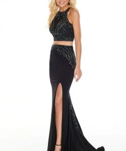 Formal Gowns Rachel Allan Prom - 7064 Two Piece Halter Mermaid Dress 10 Formal Gowns Rachel Allan Prom - 7064 Two Piece Halter Mermaid Dress