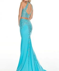 Formal Gowns Rachel Allan Prom - 7064 Two Piece Halter Mermaid Dress 9 Formal Gowns Rachel Allan Prom - 7064 Two Piece Halter Mermaid Dress