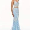 Rachel Allan Prom - 7072 Two Piece Sequined V-Neck Trumpet Dress Formal Gowns
