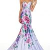 Rachel Allan Prom - 7073 Sweetheart Floral Printed Trumpet Dress
